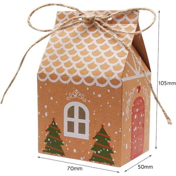 20 st julgranspresentaskar, presentaskar i kraftpapper, godispåsar, presentförpackning, dekoration för barn, flickor, pojkar, födelsedag, jul