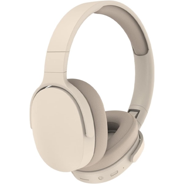 Trådløst Bluetooth Headset, Reduksjon Justerbart Trådløst Headset, Bluetooth-kompatible 5.1 Stereo Over Ear Hodetelefoner for Sport Reise Beige