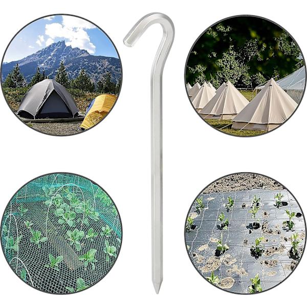 Tältpinnar 8 st 18 cm Metall - Hållbara Campingkrokar för Hård Mark