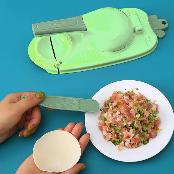 2-i-1 Dumplingmaskin, Manuell Dumpling Wrapper Form Maker, Manuelle Deigmaskiner, Manuell Dumpling Maker Form, Empanada og Dumpling Deigpresse