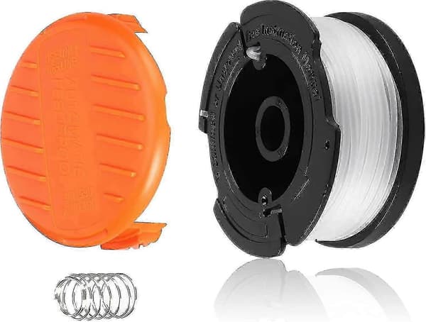 Erstatningsspole for Black+decker Af-100 gresstrimmer automatisk mating erstatning (6/8 spoler, 2 hetter, 2 fjærer) (8 stk)