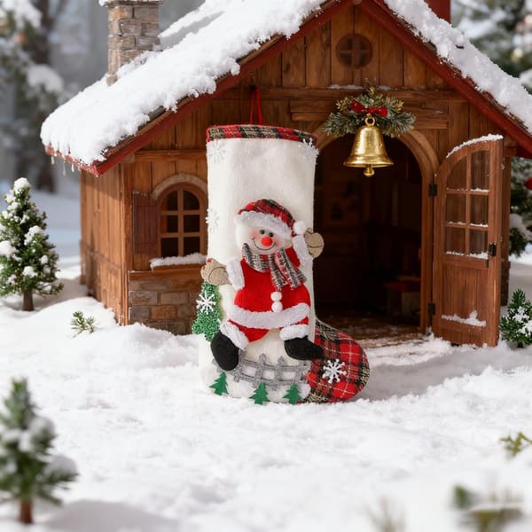 1 stk. Snemand julesok i hør til julepynt Snowman