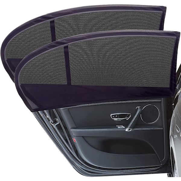 Solskydd för bil, bilfönstersocka för bakrutor (2-pack), blockerar UV, värme och myggor