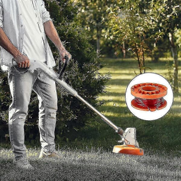 Trimmertråd for gress kompatibel, erstatningsspole for gresstrimmer, nylontråd for gresstrimmer kompatibel (4 stk, oransje)