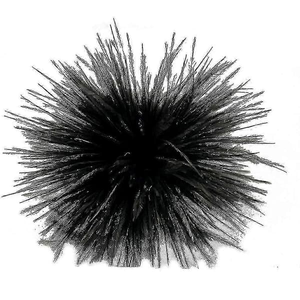 Dekorativ fjerbroche - premium strudsefjer materiale Black