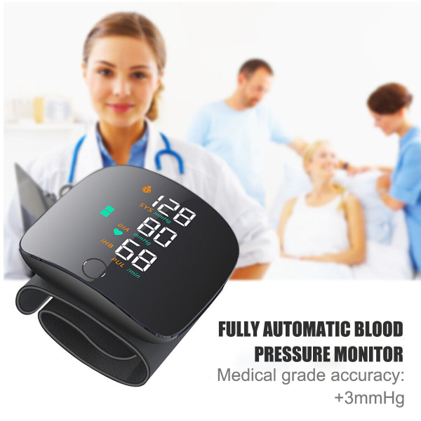 Digital Automatisk Arm Blodtrycksmätare LED Smart Voice Pulsmaskin