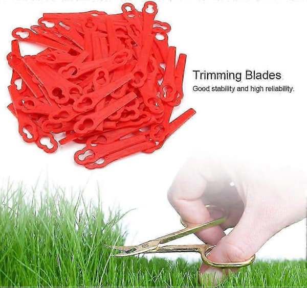 100 stk. gressklipperblader, plasttrimmerblader, erstatning for gresstrimmerblader for FRT18A1 Art 46155 FRT20A1, tilbehør til hage og bakgård