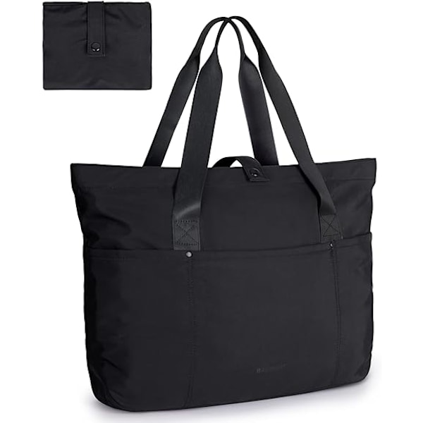 Tote taske til kvinder, sammenfoldelig tote taske med lynlås, stor skuldertaske, håndtaske med top håndtag til rejser, arbejde