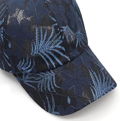 Dame Solhat Klassisk Mesh Baseballkasket Blondebroderi Solskærm Hat Sort Black