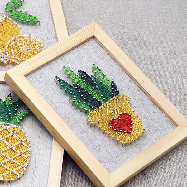 DIY String Art Sæt med Alt Tilbehør og Ramme til Børn Studerende Voksne Begyndere Ha