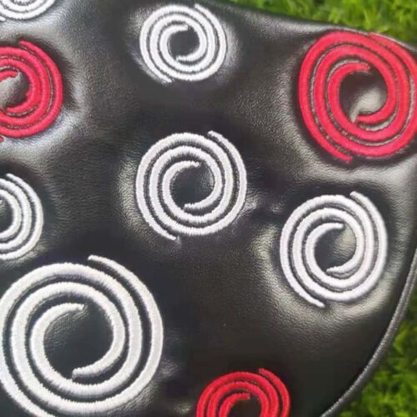 Golf Mallet Putter Cover Läder Head Cover Magnetisk stängning black