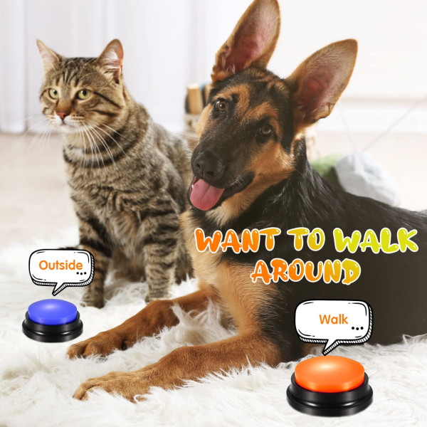 6st Hundknappar Husdjursträning Kommunikationsleksaker Inspelningsbara Talande Set