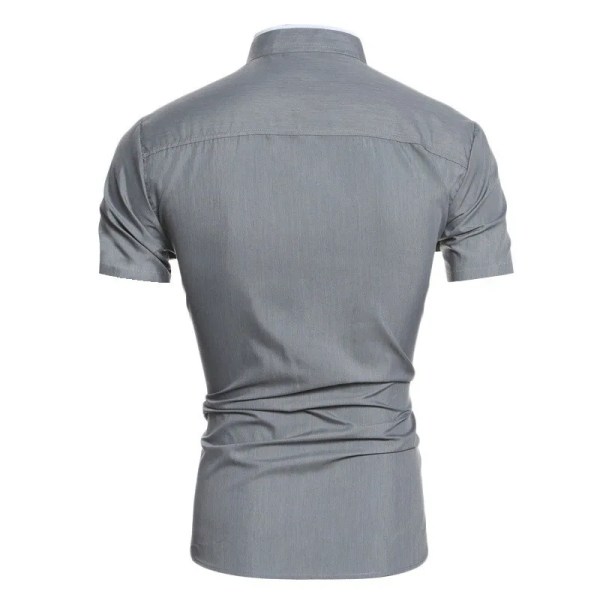 mäns enfärgade kortärmad tröja för casual grey XXXL