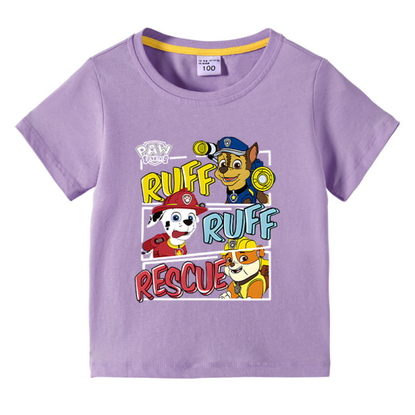 Paw Patrol T-shirt Bomull Tjejkläder Spin Master Barnkläder Tecknad Pojkar Toppar Anime purple 100cm