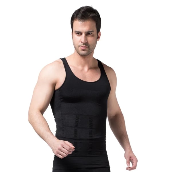 Bantningsväst för män slimmande underkläder Body Shaper Midja Cincher Korsett Herr Shaper Vest Body Bantning Mage Mage Kroppsform Black XL
