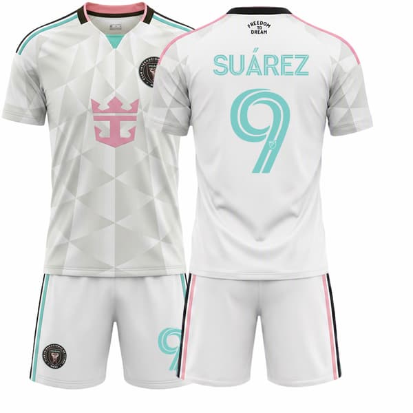 26-27 Inter Miami CF Udebane Tredje NO.9 SUAREZ 2-delt T-shirt Sæt Børnefodboldtrøje 9 28