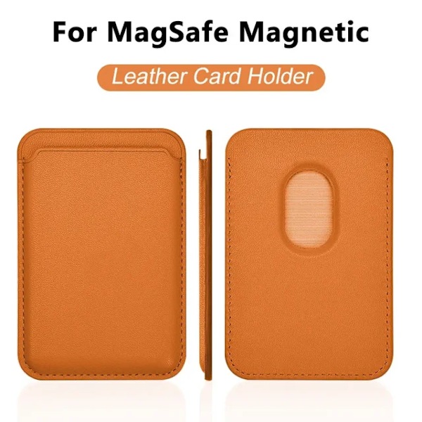 Lyx för Magsafe Magnetiskt Läder Plånboksfodral för iPhone 11 12 13 14 15 Pro Max S23 Kortfodral Telefonväska Skyddstillbehör light brown