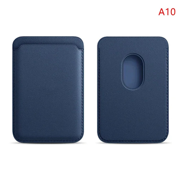 Lyxig för Magsafe magnetiskt läder plånboksfodral för iPhone 11 12 13 14 15 Pro Max S23 korthållare telefonväska fodral tillbehör Navy Blue
