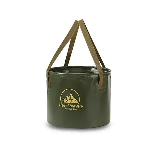 Hållbar multifunktionell bärbar handfat vattentät hopfällbar diskho hink resehandfat camping vandring förvaringshink 10L/20L Green 10L
