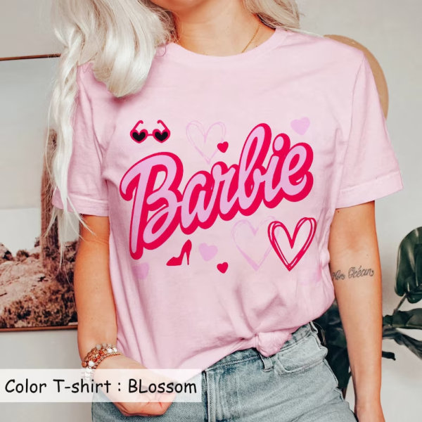 Barbie Trykket T-skjorte Kvinner Sommer Topp T-skjorte GH1014-K M