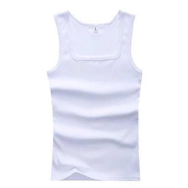 Summer Plus Size Men Tank Tops Singlets Ermeløs Fitness Menn Vest Casual Bodybuilding Vest WHITE XL