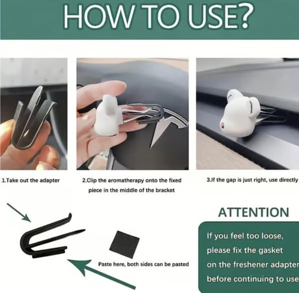 4-pak luftfriskeradapter til Tesla Model 3/Y 2017-2023 luftventilationsklemmer friskerholder med pladser midterkonsolholder 4 PACKS
