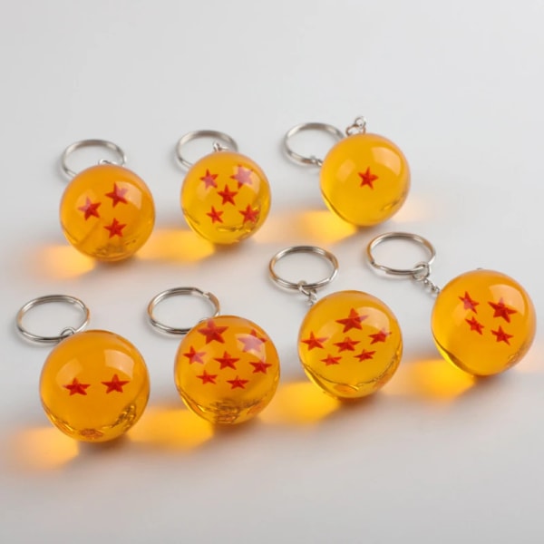 Dragon Ball Z Anime Nøglering Charms 1 2 3 4 5 6 7 Star Dragon Balls Cosplay Tilbehør Pendant Krystalkugle Resin Figur Børn 6 Star Orange 1 piece