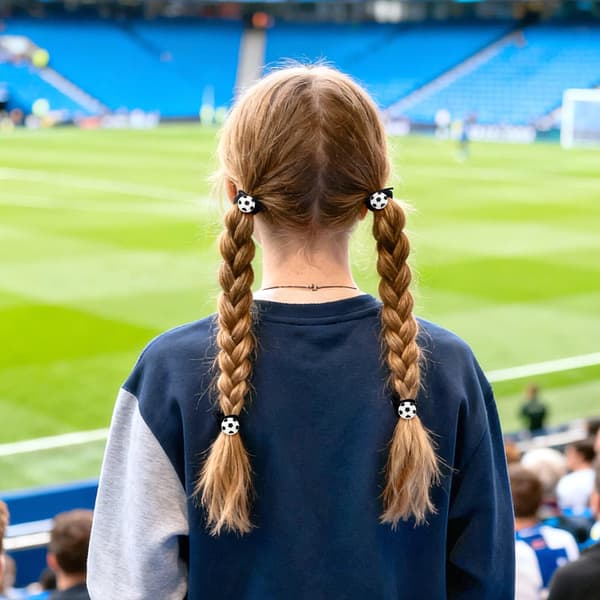20 stk. Fodbold-hårelastikker til piger, søde hårelastikker, elastiske gummibånd, sort hår elastik, hestehaleholder, sports-hårtilbehør til fletninger 20PCS