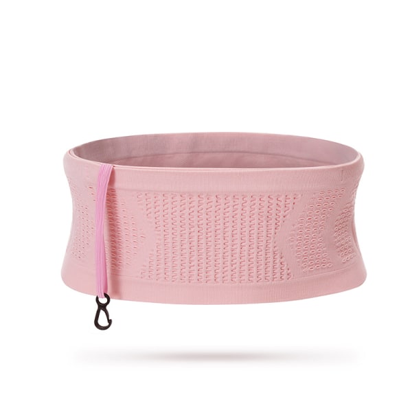 Åndbar taljekæde taljerem skjult slank talje taske kvinder hendes mavetaske sport løb mobiltelefon holder nøgler pengeholder Pink M (32.5*13cm)