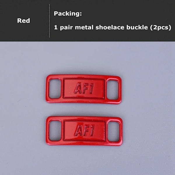 2 stk/par AF1/AJ skolisser spenne høykvalitets metallås sko tilbehør DIY dekorasjonssett gjeldende Air Force Red