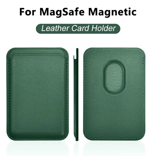 Lyx för Magsafe Magnetiskt Läder Plånboksfodral för iPhone 11 12 13 14 15 Pro Max S23 Kortfodral Telefonväska Skyddstillbehör Alpine Green