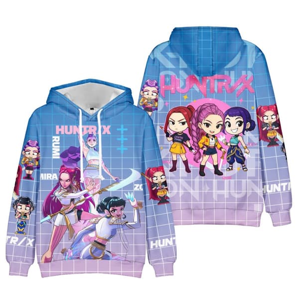 KPop Demon Hunters Hettegenser 3D-trykk Pullover Hettegenser for Barn Menn Kvinner 012 012 160
