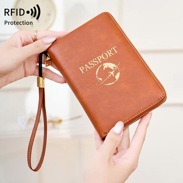 RFID-suojattu matkalompakko ja järjestelijä blue