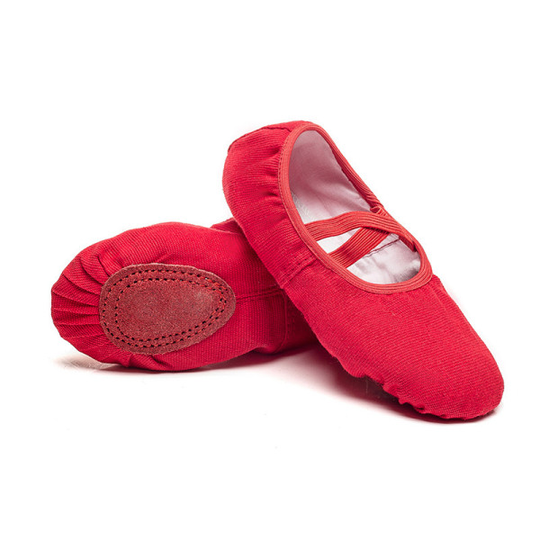 Balettskor för tjejer Dansskor för pojkar i mjukt läder Red Size:25=16.5CM