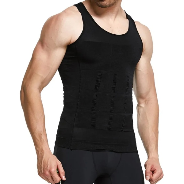 Bantningsväst för män slimmande underkläder Body Shaper Midja Cincher Korsett Herr Shaper Vest Body Bantning Mage Mage Kroppsform Black M