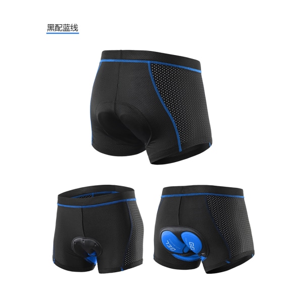 Andningsbara cykelshorts cykelunderkläder gelkudde Blue L