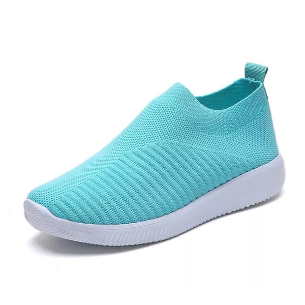 Skor Mode Sneakers Kvinnor Promenader Kvinnor Casual Platta Sneakers Sock Chunky Sneakers Slip On Shoes Kvinna Mujer Green 35