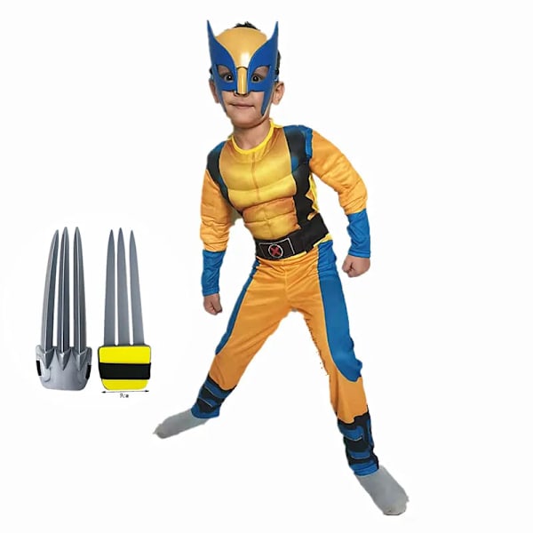 Wolverine Cosplay Kostume Halloween Jul Børnekostume Superhelt 100-150 S (100-115CM)