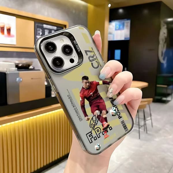 IPHONE 17 Air Pro Pro max Deksel RONALDO Mønster Trykket White iphone 17 pro