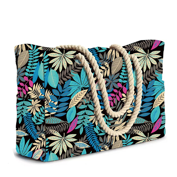 Beach Bag Family Zipper Beach Bag Flower