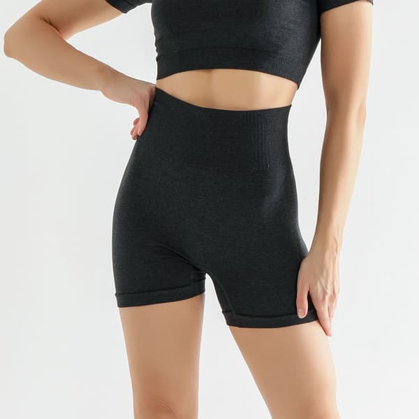 Yogashorts Bekväma Mode Atletiska Shorts Hög Midja Yogabyxor Black M