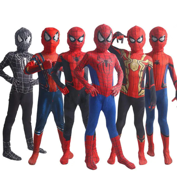 Hämähäkkimies Lasten Asu Supersankari Hyppypuku Miles Morales Cosplay Zentai Bodysuit Halloween Karnevaali Asut Pojille Ja Tytöille 010 110