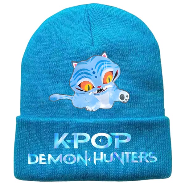 KPOP Demon Hunter Tjock Varm Öronvärmare Hatt Herr Vinter Ridning Stickad Hatt 2 Grey