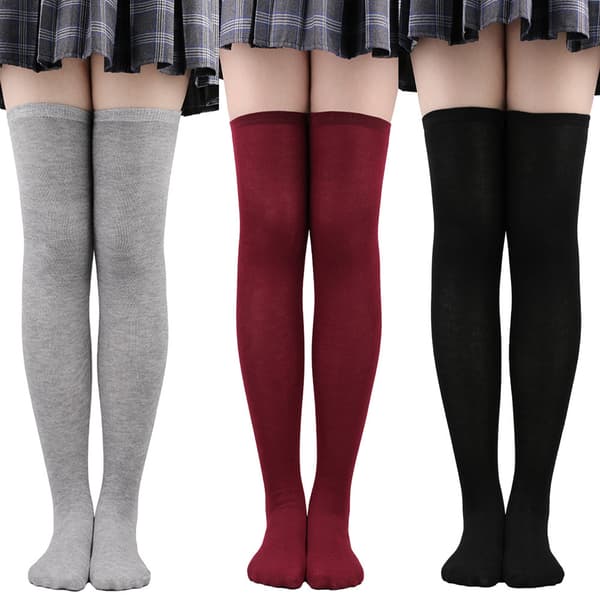 Dame Over Knee Lårhøje Strømper Plus Size Rør Benvarmere Strømpe Bomuld 2 One Size