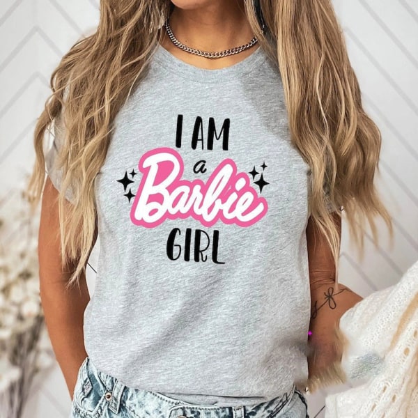 Barbie Tryckt T-shirt Kvinna Sommar Topp T-shirt GH1014-O M