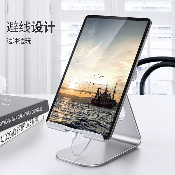 Aluminium tabletetui, justerbart og holdbart tabletetui, skrivebordsstativ kompatibelt med iPad 10.9/10.2, iPad Pro 13/12.9/11 Grey