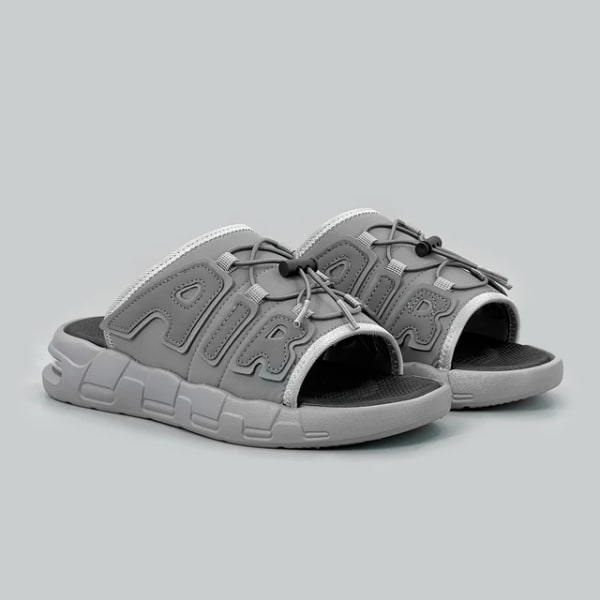 Trendiga graffiti stil män Casual Sport Tofflor utomhus Andas öppen tå sandaler Gray Black 41