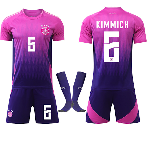 24-25 Saksan Vieraspelipaita No.6 KIMMICH Jalkapallopaidat Lapsille Aikuisten Jalkapallovarusteet Germany Away Purple XS