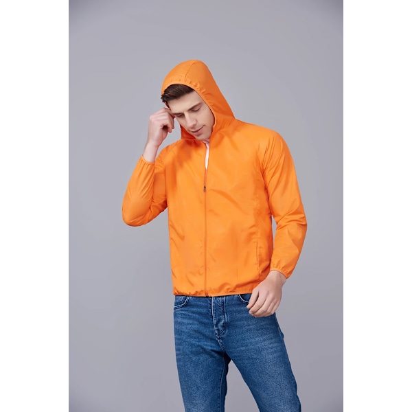 Unisex Vandring Jacka Herr Dam Vattentät Snabbtorkande Camping Vindjacka Trekking Fiske Regnrocka Utomhus Anti UV Kläder Orange M