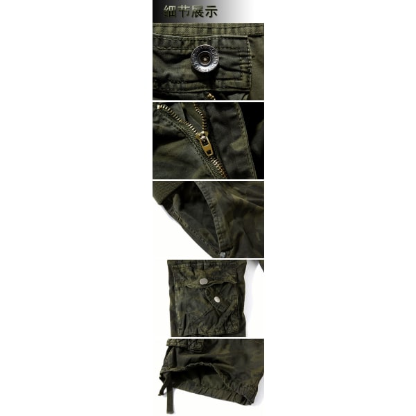 Herr Cargo Shorts Army Combat Camo Pants Sportbyxor Kjol Army Green 31